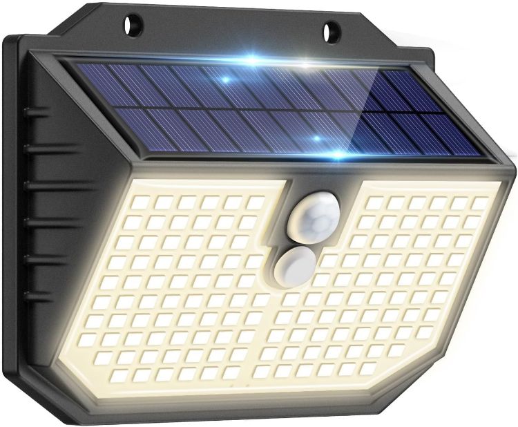 Picture of nipify Solar Security Lights,Upgraded 5000K Neutral Outdoor Solar Light, Solar Lights Outdoor Garden with 3 Modes Motion Sensor,IP65 Waterproof Solar Wall Light for Fence Front Door Yard Garage [Energy Class E]