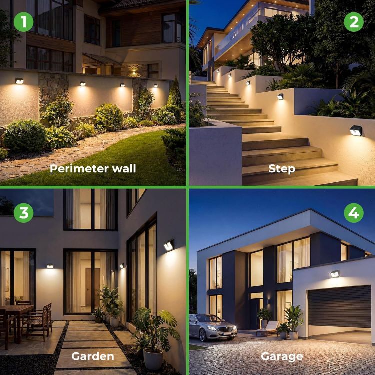 Picture of nipify Solar Security Lights,Upgraded 3000K Warm Outdoor Solar Light, Solar Lights Outdoor Garden with 3 Modes Motion Sensor,IP65 Waterproof Solar Wall Light for Fence Front Door Yard Garage [Energy Class E]