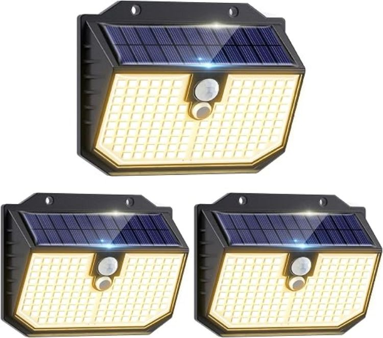 Picture of nipify Solar Security Lights,Upgraded 3000K Warm Outdoor Solar Light, Solar Lights Outdoor Garden with 3 Modes Motion Sensor,IP65 Waterproof Solar Wall Light for Fence Front Door Yard Garage [Energy Class E]