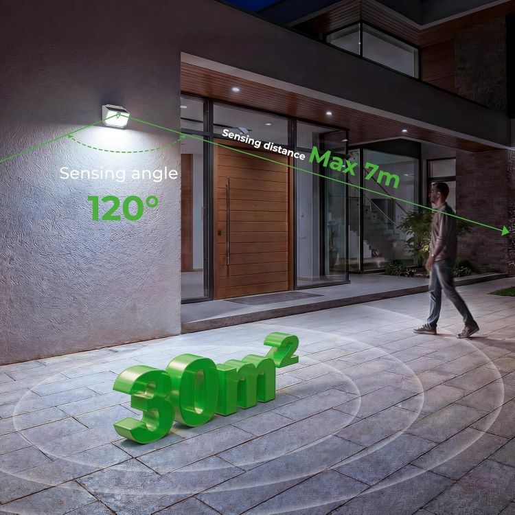 Picture of nipify Solar Security Lights,Upgraded 5000K Neutral Outdoor Solar Light, Solar Lights Outdoor Garden with 3 Modes Motion Sensor,IP65 Waterproof Solar Wall Light for Fence Front Door Yard Garage