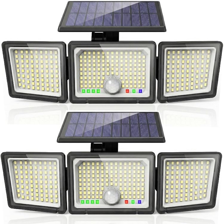Picture of CLAONER Solar Lights Outdoor, Upgraded 286 LED Motion Sensor Security Light with 360° Wide Lighting Angle, Easy to Install, IP65 Waterproof Durable Solar Powered Flood Lights for Outside