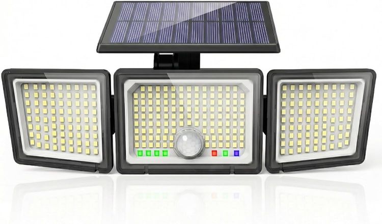 Picture of CLAONER Solar Lights Outdoor, Upgraded 286 LED Motion Sensor Security Light with 360° Wide Lighting Angle, Easy to Install, IP65 Waterproof Durable Solar Powered Flood Lights for Outside