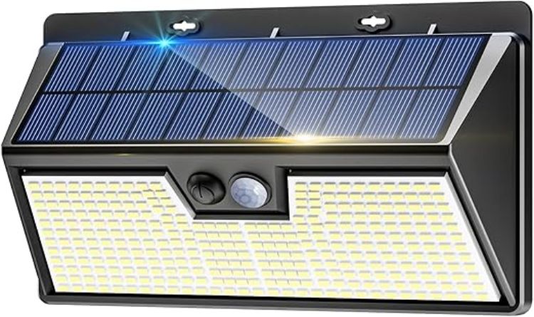 Picture of nipify 318LED Solar Security Lights Outdoor Motion Sensor, 4 Pack 3 Modes Solar Powered Fence Light Waterproof, Bright Pir Wall Light for Garden Yard Garage Outside Door Porch Decking Gate [Energy Class E]