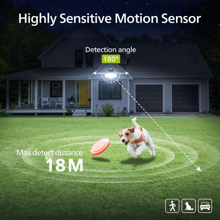Picture of Philips 3600LM Solar Security Lights, 5000K Waterproof Dimmable LED Motion Sensor Outdoor Lights, 3 Adjustable Heads w/5m Cable, Separate Solar Panel with 3 Modes Solar Flood Lights for Yard, Garage [Energy Class A]