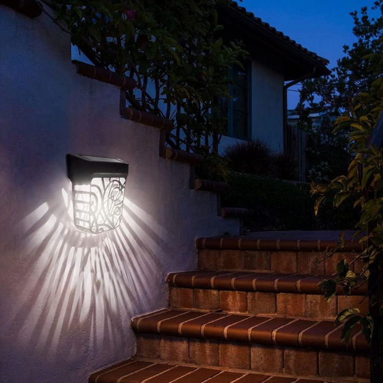 Picture of Chipark Fence Lights Garden Outdoor Solar Powered Wall Light ​IP65 Waterproof LED Wireless Lights for Yard Deck Roof Patio Stairway Gate Lighting Decoration 6 Pack(Cool White)