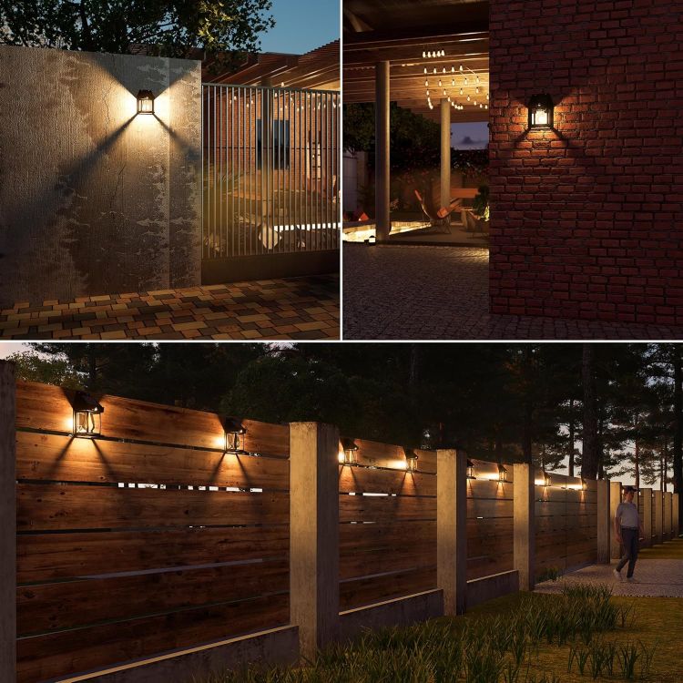 Picture of Flacchi Solar Lights Outdoor - Waterproof Solar Wall Lights with Motion Sensor 3 Lighting Mode for Gardens, Courtyards, and Porches (4 Pack)