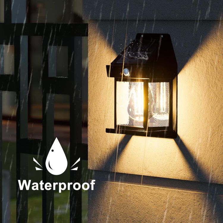 Picture of Flacchi Solar Lights Outdoor - Waterproof Solar Wall Lights with Motion Sensor 3 Lighting Mode for Gardens, Courtyards, and Porches (4 Pack)
