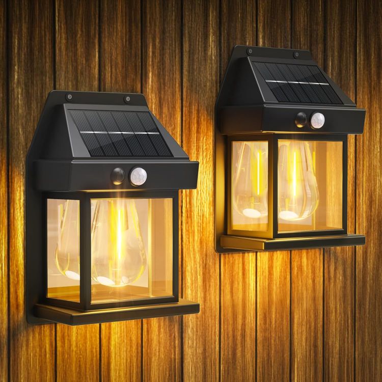 Picture of Flacchi Solar Lights Outdoor - Waterproof Solar Wall Lights with Motion Sensor 3 Lighting Mode for Gardens, Courtyards, and Porches (4 Pack)