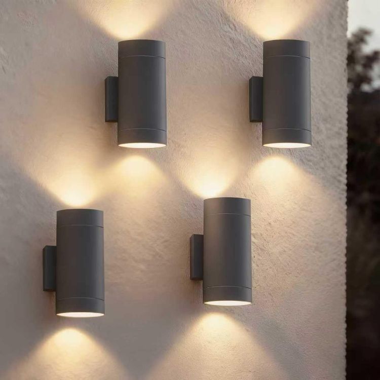 Picture of EBION Outdoor Wall Lights,IP65 Waterproof Up and Down Lights Outdoor Mains Powered,Outside Lights Exterior Sconce GU10,Aluminium Garden Wall Lamp for Front Door,Garage,Porch,Patio,Anthracite,1Pack