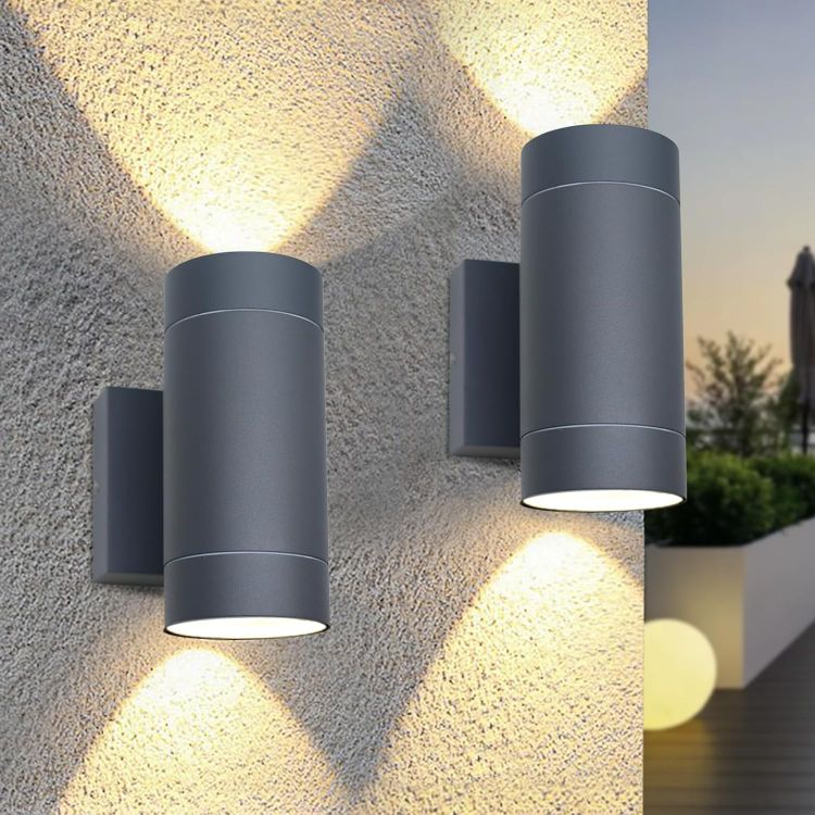 Picture of EBION Outdoor Wall Lights,IP65 Waterproof Up and Down Lights Outdoor Mains Powered,Outside Lights Exterior Sconce GU10,Aluminium Garden Wall Lamp for Front Door,Garage,Porch,Patio,Anthracite,1Pack