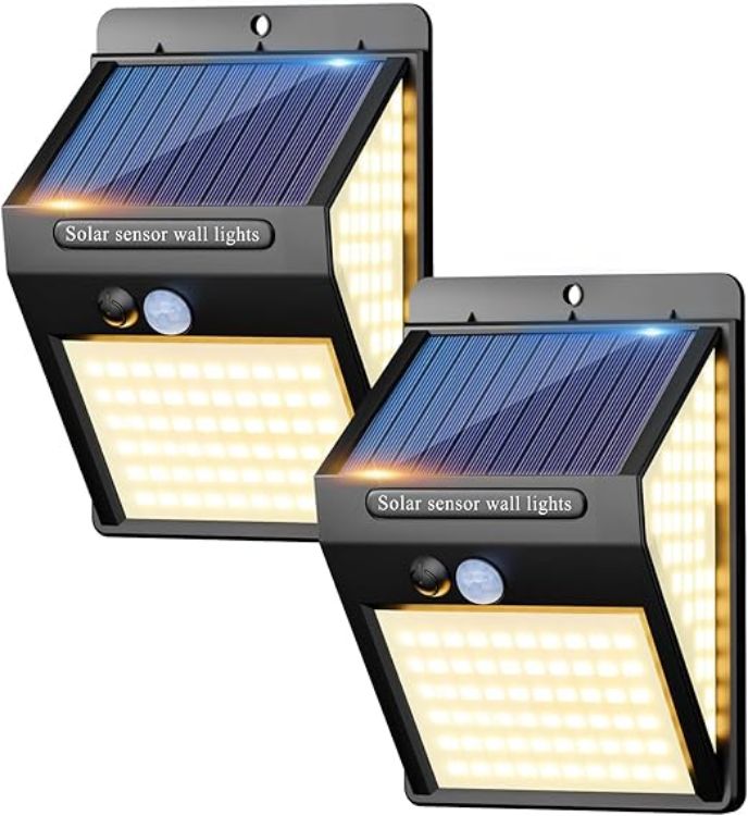 Picture of litogo 140 LED Solar Security Lights Outdoor, Solar Motion Sensor Lights 270ºWide Angle Waterproof Solar Powered Durable Wall Lights Outside 3 Modes for Garden Fence Door Yard Garage Pathway (1 Pack) [Energy Class E]