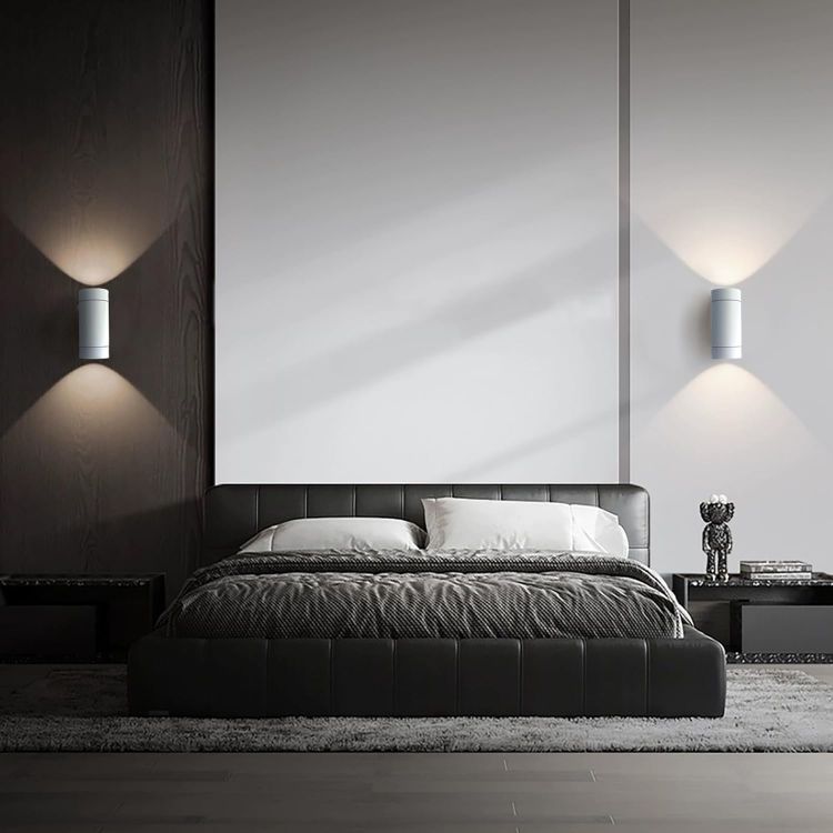 Picture of EBION Outdoor Wall Lights,Up Down Outside Lights Mains Powered IP65 Waterproof,Aluminium White Exterior Wall Sconce,GU10 Garden Wall Lamp for Indoor,Front Door,Garage,Porch,Patio