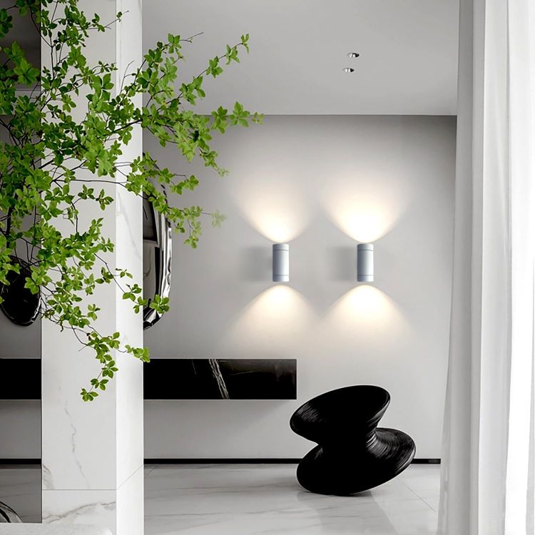 Picture of EBION Outdoor Wall Lights,Up Down Outside Lights Mains Powered IP65 Waterproof,Aluminium White Exterior Wall Sconce,GU10 Garden Wall Lamp for Indoor,Front Door,Garage,Porch,Patio