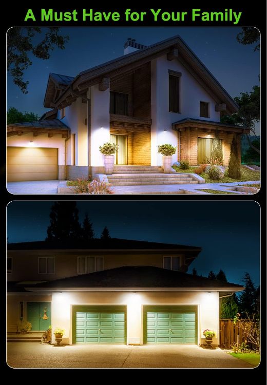 Picture of CLAONER Solar Warm white Lights Outdoor, Upgraded Wireless Solar Motion Sensor Security Light 270° Solar Powered Lights IP65 Wall Light for Front Door, Yard, Garage, Garden