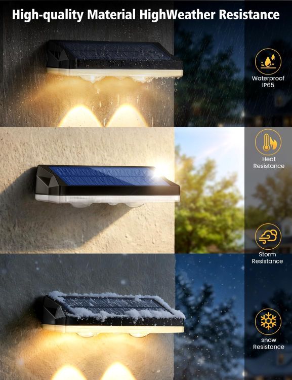 Picture of Solar Fence Lights, 6pcs Solar Lights Outdoor Garden Waterproof IP65,11 Colors 13 Modes RGB Garden Light, Solar Powered Outdoor Light for The Fence,Patio, Backyard,Yard & Pathway Decoration [Energy Class A]