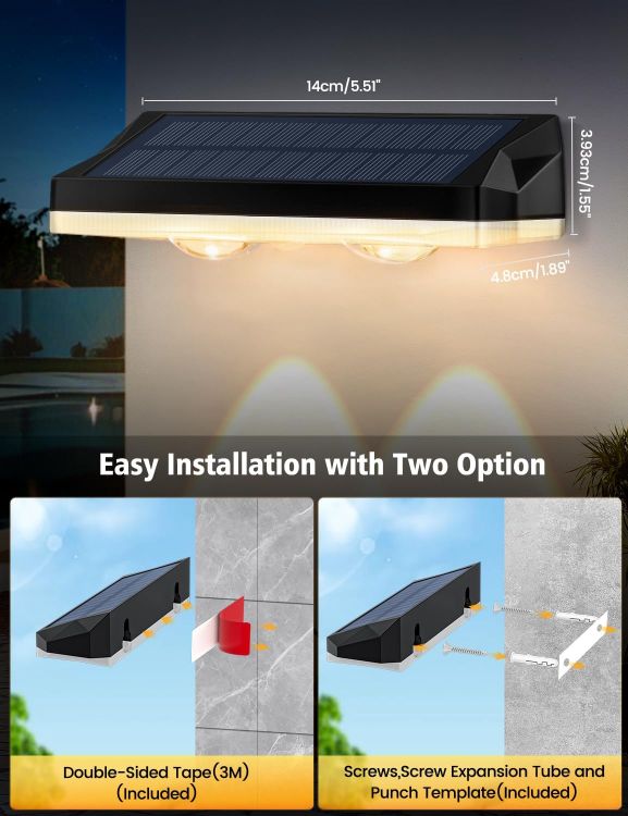 Picture of Solar Fence Lights, 6pcs Solar Lights Outdoor Garden Waterproof IP65,11 Colors 13 Modes RGB Garden Light, Solar Powered Outdoor Light for The Fence,Patio, Backyard,Yard & Pathway Decoration [Energy Class A]