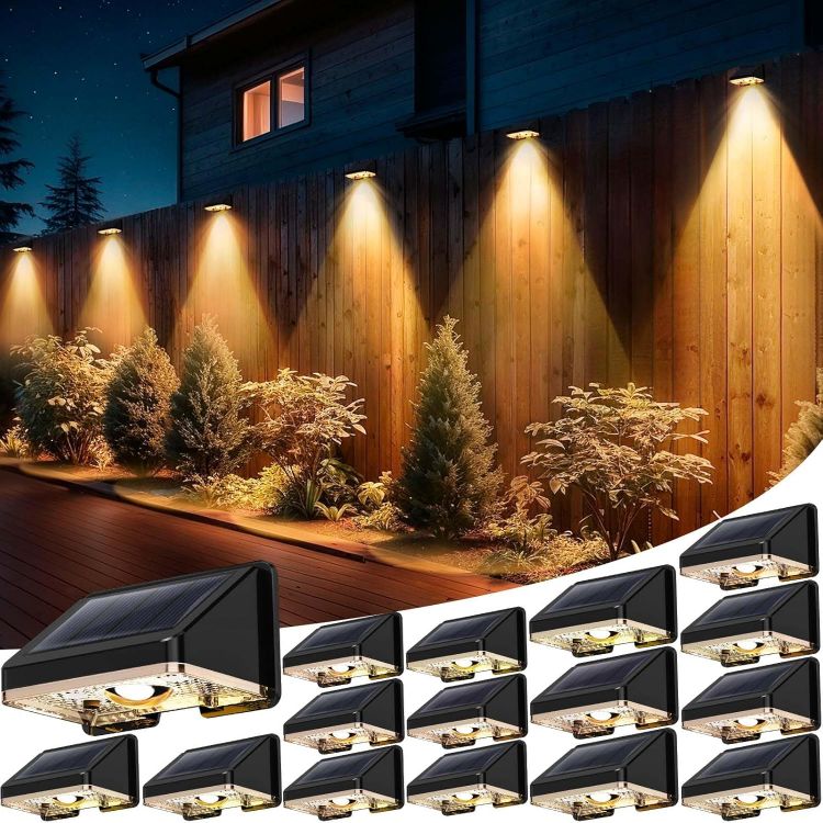 Picture of Solar Wall Lights – IP67 Waterproof Warm White Outdoor Lighting for Gardens, Wall & Patio, Decorative Ambient Lighting