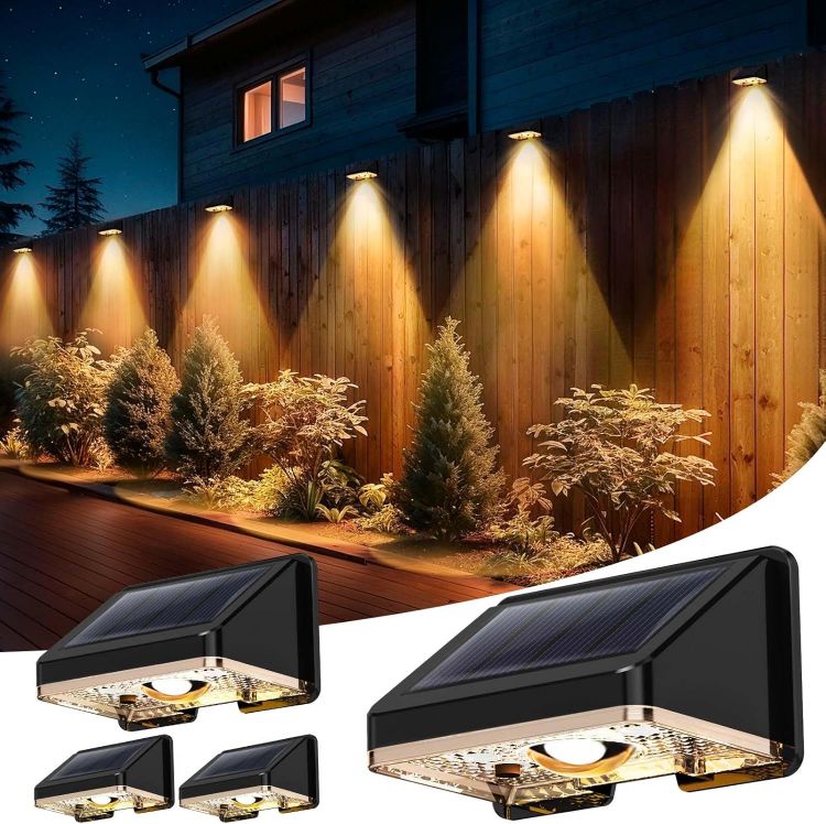 Picture of Solar Wall Lights – IP67 Waterproof Warm White Outdoor Lighting for Gardens, Wall & Patio, Decorative Ambient Lighting