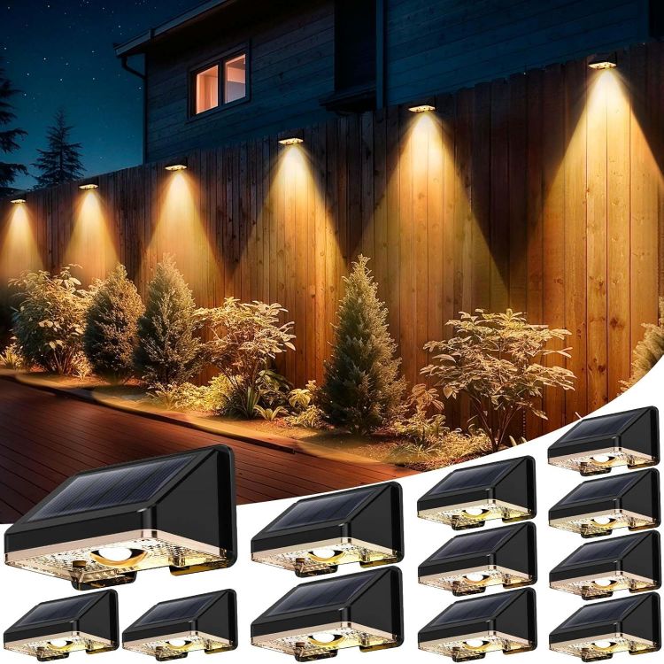 Picture of Solar Wall Lights – IP67 Waterproof Warm White Outdoor Lighting for Gardens, Wall & Patio, Decorative Ambient Lighting