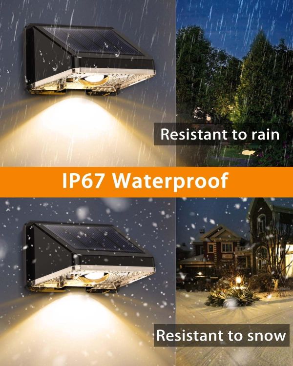 Picture of Solar Wall Lights – IP67 Waterproof Warm White Outdoor Lighting for Gardens, Wall & Patio, Decorative Ambient Lighting