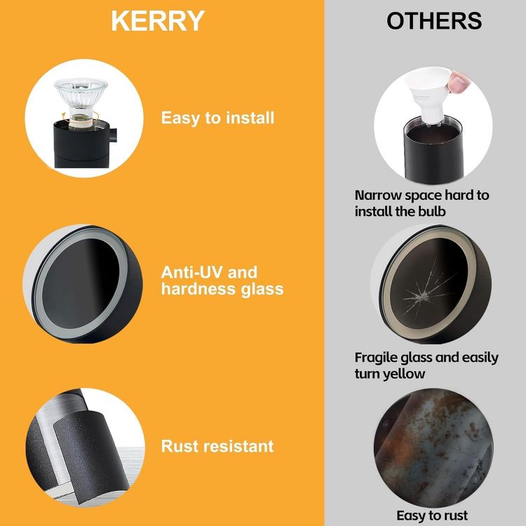 Picture of Kerry Outdoor Wall Lights, Mains Powered, Up and Down, Black | Modern Cylindrical Design, Stainless Steel, IP44 and GU10 Bulbs up to 35W, Not Included, for Patios, Garages, Gardens