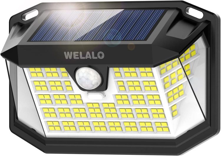 Picture of Solar Lights Outdoor, [1 Pack] 188 LED Solar Security Lights Outdoor Motion Sensor with 3 Modes, 270ºWide Angle IP65 Waterproof PIR Solar Powered Wall Lights Outside for Garden Fence Door Yard Garage