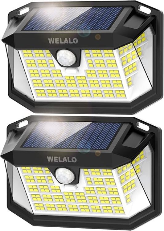 Picture of Solar Lights Outdoor, [1 Pack] 188 LED Solar Security Lights Outdoor Motion Sensor with 3 Modes, 270ºWide Angle IP65 Waterproof PIR Solar Powered Wall Lights Outside for Garden Fence Door Yard Garage