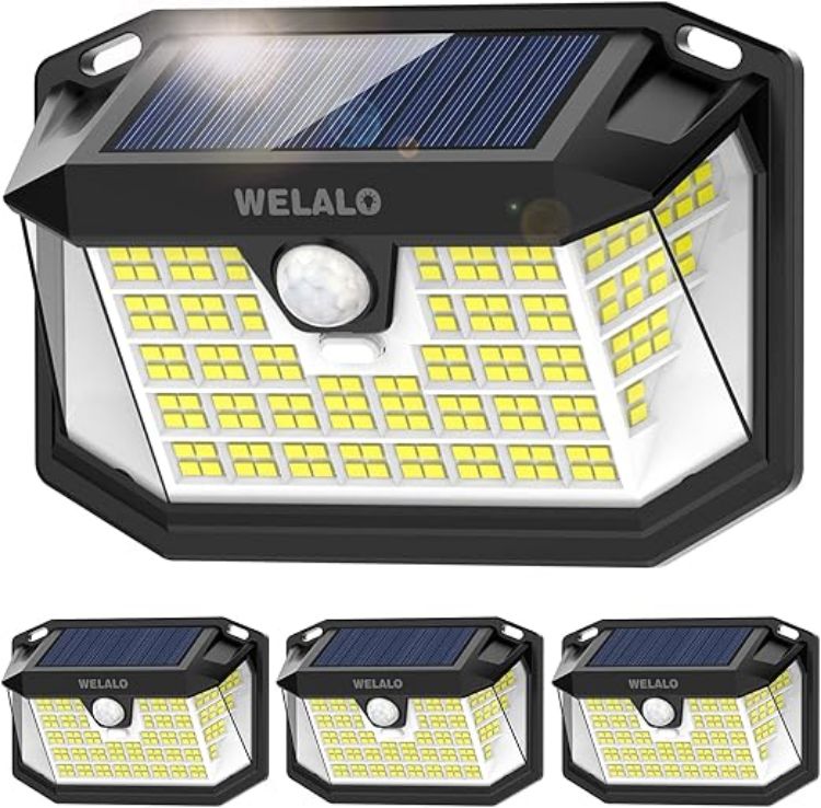 Picture of Solar Lights Outdoor, [1 Pack] 188 LED Solar Security Lights Outdoor Motion Sensor with 3 Modes, 270ºWide Angle IP65 Waterproof PIR Solar Powered Wall Lights Outside for Garden Fence Door Yard Garage