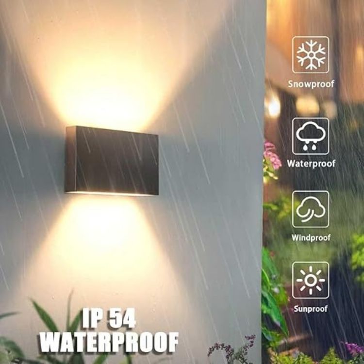Picture of EBION LED Wall Lights,Up and Down Indoor Outdoor Wall Lights IP54 Waterproof,6W 3000K/4000K/6000K Outside Aluminum Exterior Wall Lamps for Living Room,Bathroom,Porch,Garden,Patio,Anthracite,1 Pack [Energy Class A]