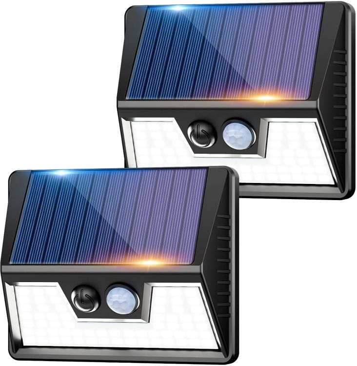 Picture of vighep Solar Lights Outdoor Garden - Led Motion Sensor Security Lights IP65 Waterproof, 3 Lighting Modes, Super Bright Pir Flood Lights for Wall Yard Fence Garage