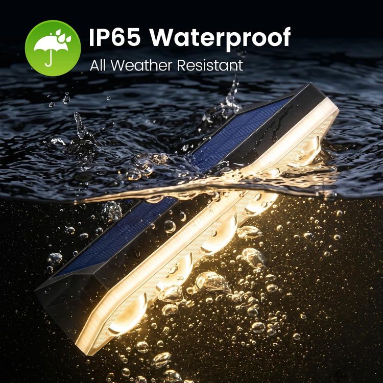 Picture of Solar Fence Lights Outdoor,Solar Lights Outdoor Garden 40 Lighting Modes | 1 Pack 5 Lens 3000K/6000K/RGB 8 Colors, IP65 Waterproof Wall Light Solar Powered for Yard, Garage, Pathway [Energy Class A]