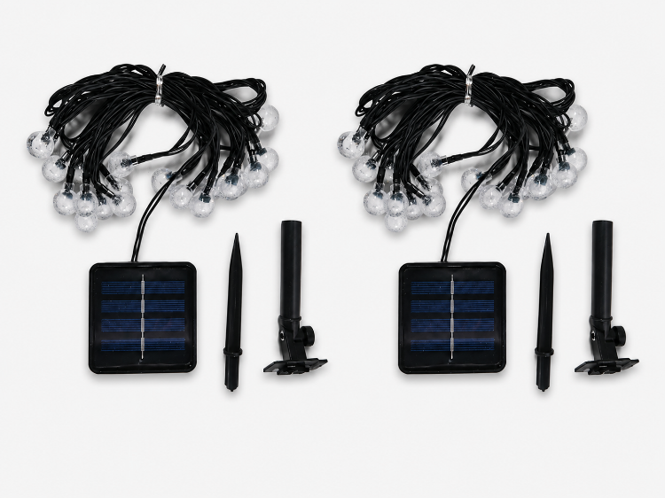 Picture of 20 LED Outdoor Solar String Lights Crystal Globe – IP65 Waterproof Garden Patio Fairy Lights Warm White Solar Powered