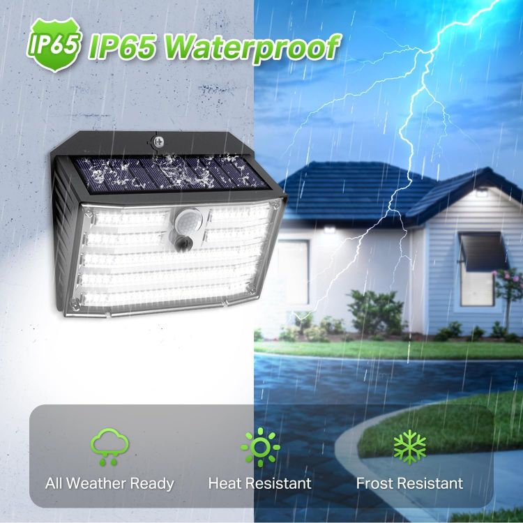 Picture of CLAONER Solar Lights Outdoor, Super Bright 126LED Solar Security Lights PIR Motion Sensor with 3 Lighting Modes, 270° Lighting Angle, Wireless IP65 Waterproof Wall Lights for Outside (6 Pack)