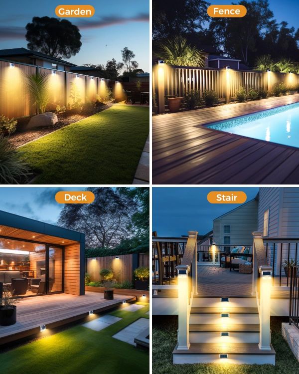 Picture of Solar Lights Outdoor Motion Sensor- Stainless Steel Led Security Lights IP65 Waterproof, 3 Lighting Modes, Warm White Brushed Nickel Pir Flood Lights for Wall Garden Yard Path