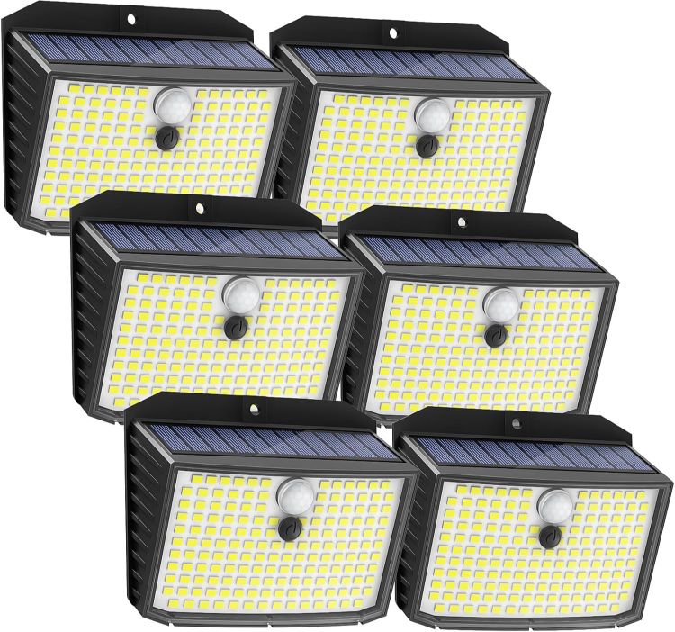 Picture of CLAONER Solar Security Lights Outdoor, Motion Sensor Light 3 Lighting Modes Solar Powered LED Lights IP65 Solar Wall Lights for Yard Garage Garden Fence Doo