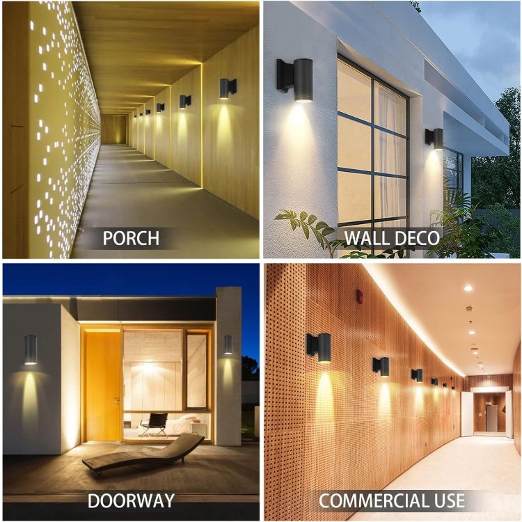 Picture of Aigostar Outdoor Wall Lights Mains Powered, IP65 Outside Lights Exterior Wall Sconce, Aluminum Indoor Wall Lights Max 35W GU10 Wall Light for Front Door, Garage, Porch, Garden, Balcony, Patio