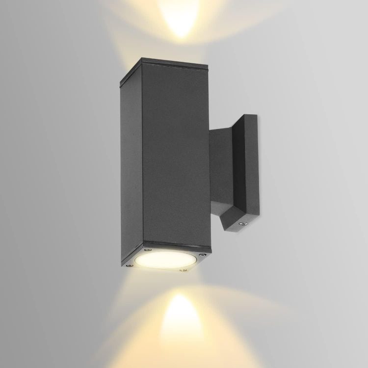 Picture of Aigostar Outdoor Wall Lights Mains Powered, IP65 Up Down Outside Lights Exterior Wall Sconce, Aluminum Indoor Wall Lights Max 35W GU10 Wall Light for Front Door, Garage, Porch, Garden, Balcony, Patio