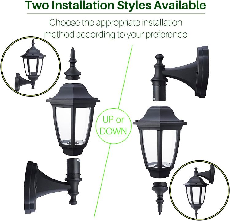 Picture of EBION Outdoor Wall Light,Outdoor Wall Lantern IP44 Waterproof,Traditional Black Outside Exterior Wall Sconce for Garden,Porch,Garage,Patio,Corridor,(Bulb Not Include) 