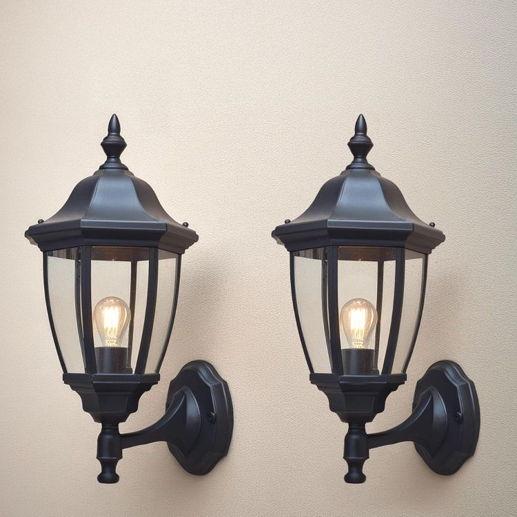 Picture of EBION Outdoor Wall Light,Outdoor Wall Lantern IP44 Waterproof,Traditional Black Outside Exterior Wall Sconce for Garden,Porch,Garage,Patio,Corridor,(Bulb Not Include) 