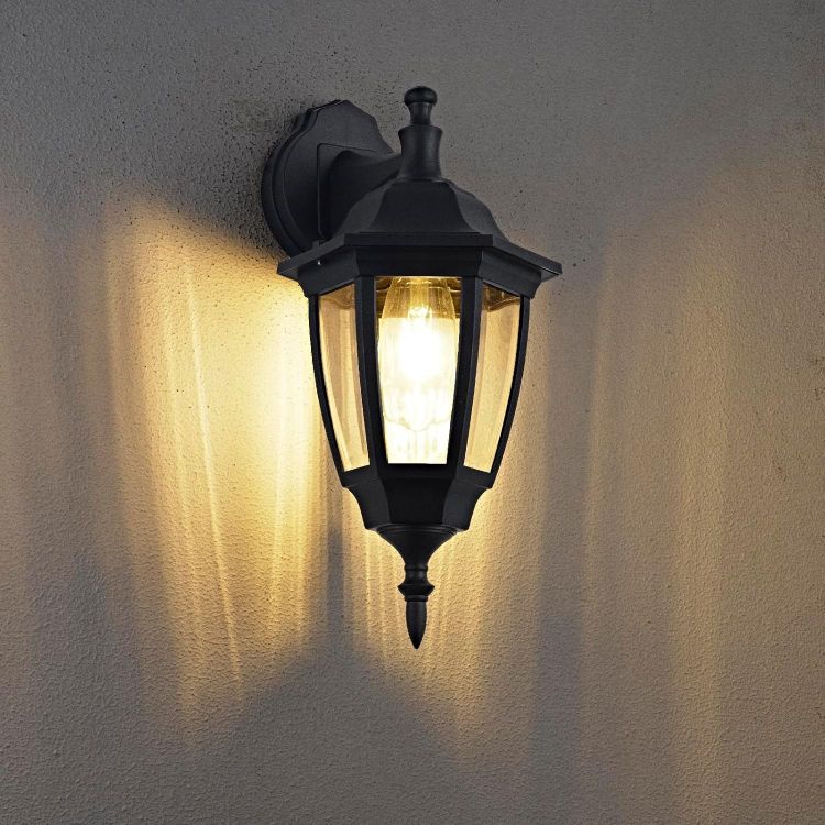 Picture of EBION Outdoor Wall Light,Outdoor Wall Lantern IP44 Waterproof,Traditional Black Outside Exterior Wall Sconce for Garden,Porch,Garage,Patio,Corridor,(Bulb Not Include) 
