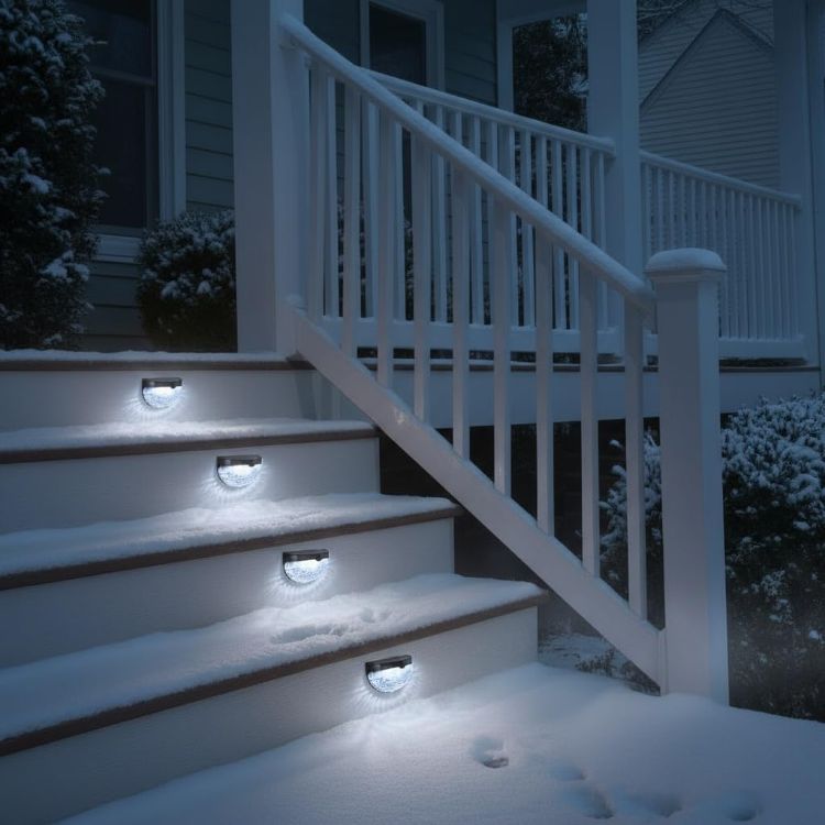 Picture of GloBrite Garden Lights - Pack of 4 Outdoor Lights - Waterproof Night Light for Pathway, Patio, Deck, Fence - Solar Security Light with Dusk to Dawn Sensor - Outdoor Lighting