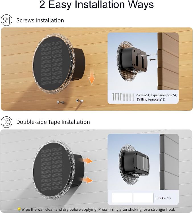 Picture of ELLASAY Solar Up and Down Lights Outdoor: 2-Pack Round Solar Wall Lights with Soft Dual LED Lighting, IP65 Waterproof, 3 Colour Modes for Fence/Patio/Garden Decorative Lighting [Energy Class F]