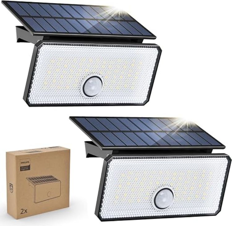 Picture of Philips Solar Motion Sensor Light Outdoor, 3 Modes, 1000LM 7000K Daylight, Waterproof Solar Powered Flood Light for Garden, Yard, Garage [Energy Class A]