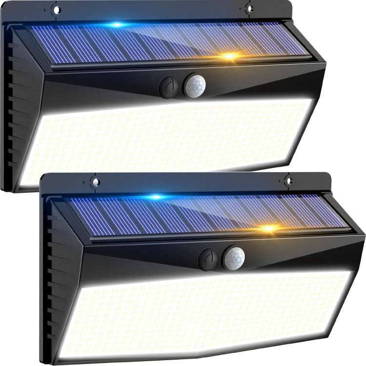 Picture of Peasur Solar Lights Outdoor Garden, 368LED Super Bright Solar Security Lights Outdoor Motion Sensor with 3 Modes, Outdoor Lights Waterproof IP65 for Front Door, Yard, Garage