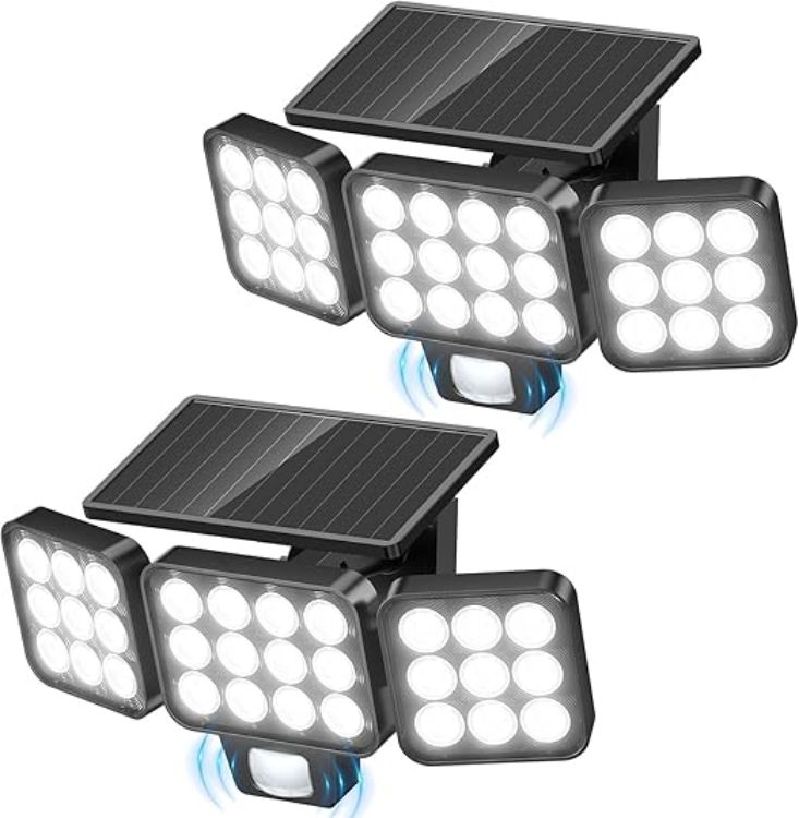 Picture of GEARLITE Solar Security Lights Outdoor Motion Sensor, 3500 LM Solar Lights Outdoor Garden with 270° Wide Illumination Angle, Up to 15 Hours 3 Modes IP65 Outdoor Lights for Garage, Front Door and Yard [Energy Class A+++]