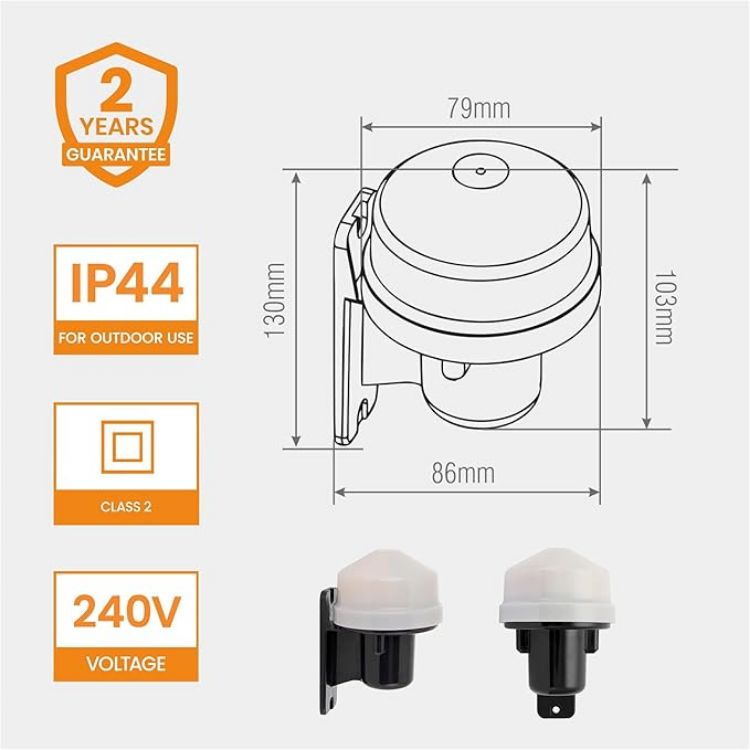 Picture of Electronic Dusk To Dawn Photocell Sensor Outdoor Weatherproof Light Switch IP44 Rated