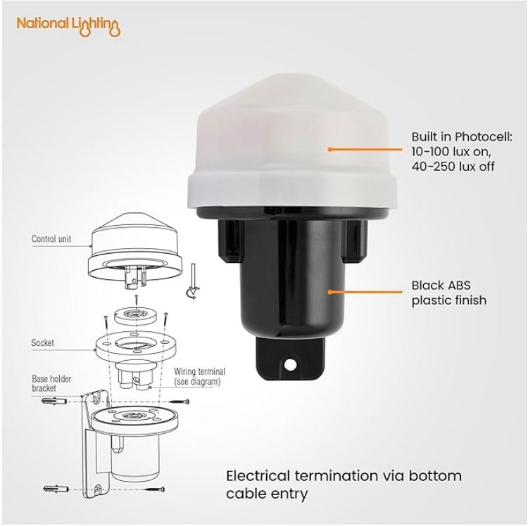 Picture of Electronic Dusk To Dawn Photocell Sensor Outdoor Weatherproof Light Switch IP44 Rated