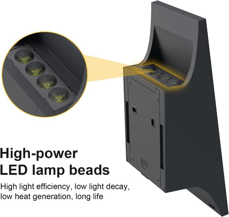 Picture of SOTTLOT Solar Outdoor Lights, 3000K 700LM Solar Wall Lights Outdoor Up and Down, Dimmable Solar Sconce Lights, IP65 Waterproof Outdoor Solar Lights for Yard Patio Garage Porch, 1pcs | 4 Modes, Dusk to Dawn Solar Sconce Light, IP65 Waterproof, Easy to Install, Outdoor Solar Lights for Yard Patio Garage Porch