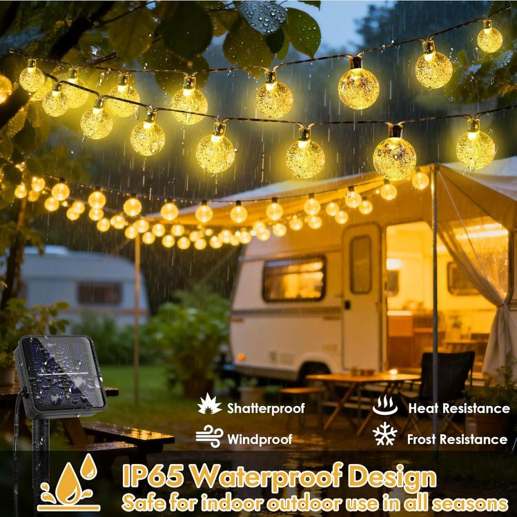 Picture of Solar Lights Outdoor Garden 8M 30LED, Waterproof LED Solar String Lights, Solar Fairy Lights 8 Mode, Crystal Ball Garden Lights for Patio, Yard, Gazebo, Tree, Wedding, Festival Decorative [Energy Class A++]