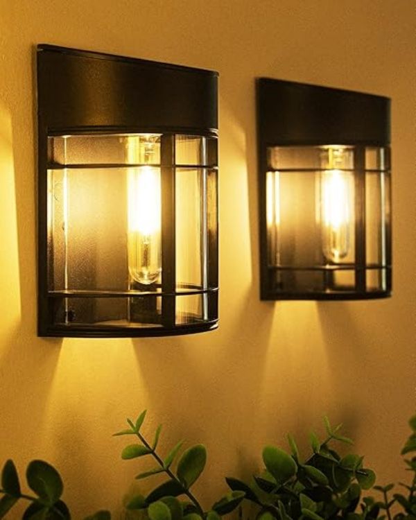Picture of btfarm 【2 Pack】 Solar Fence Lights Outdoor Garden, Solar Outdoor Wall Lights Waterproof Retro LED Wall Lights for Garden Fence Patio Decking Gate Yard Decoration (Warm White) 